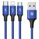 Baseus 3in1 ť֥ type-c iphone Lightningۥ֥androidMicro USBۡType-C1ܡ3 way ֥˵® ¿б 1.2m ¹͢