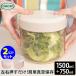 �ȒP�蓮 �^�� �ۑ��e�� 2�_�Z�b�g �m�A�{�b�N�X 1500ml�{750ml NoaBox