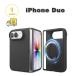 iPhone Duo �V���R�� �X���� �V���v�� �}�O�l�b�g MagSafe �}�O�Z�[�t �q���W�ی� �P�[�X �u���b�N �ϏՌ� ���^ �y�� �J�o�[ �܂肽���� ��������