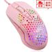  немедленная уплата ge-ming мышь проводной мышь розовый соты 7 кнопка 6 -ступенчатый DPI переключатель 6400DPI LED подсветка тихий звук проект энергосбережение Windows/Mac