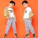  в клетку Dance рубашка Denim брюки Kids танцевальный костюм hip-hop HIPHOP ребенок выставить Jazz танцевальный костюм постановка одежда тренировка надеты 