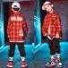  Kids танцевальный костюм выставить hip-hop HIPHOP в клетку ребенок одежда длинный рукав проверка рубашка бак s длинные брюки спортивная форма тренировка надеты 