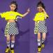  Kids танцевальный костюм выставить hip-hop танцевальный костюм Корея Kids танцевальный костюм в клетку Cheer Dance hip-hop костюм HIPHOP танцевальный костюм 