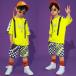  Kids танцевальный костюм выставить hip-hop танцевальный костюм Корея Kids танцевальный костюм в клетку Cheer Dance hip-hop костюм HIPHOP танцевальный костюм 