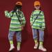  Kids танцевальный костюм hip-hop HIPHOP окантовка рисунок длинный рукав s Denim брюки брюки джинсы ребенок мужчина девочка stage костюм тренировка надеты 