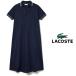  Lacoste Polo One-piece женский линия ребра Skipper шея олень. . Polo платье красивый . рубашка-поло короткий рукав Skipper рубашка одежда темно-синий хлопок 100%