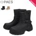 PAES �y�C�Y �u�[�c ���C���u�[�c �V���[�g�u�[�c ���C ���C ���f�B�[�X ���� �h�� 25266 SNAP BUCKLE RAIN BOOTS �u���b�N �x�[�W�� ��
