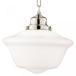 Żҥե Hudson Valley Lighting Edison Collection 1-Light Pendant - Polished Nickel Finish with Opal Glossy Glass Shade