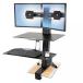 2 in 1 PC WorkFit-S Sit-Stand Workstation wWorksurface, Dual LCD Monitors, AluminumBlack
