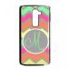 2 in 1 PC Monogrammed Multicolored Pastel Chevron With Initials Monogram Personalized LG G2 Fit for AT&T PVC CaseCover New Fashion, Best Gift