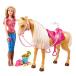 ʪ Barbie Feed & Cuddle Tawny Horse and Doll Playset