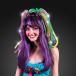 ŻҤ Light Up Purple, Green & Gold Hair Noodles Headband for Mardi Gras (Set of 12)