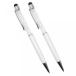 2 in 1 PC SODIAL(R) 2pcs white Bling Crystal Multi Function Ballpoint and Stylus Pen for ALL Capacitive Touch Screen Device iPhone iPad