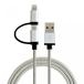 2 in 1 PC [Apple MFi Cerfified] 2-in-1 Lightning to USB Data Sync Charge Cable, Lightning Micro USB 2-in-1 Cable for iPhone 6 6S 6Plus iPad Air mini