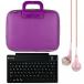 2 in 1 PC SumacLife Cady 10.8-inch Tablet Bag for Dell Venue 11 Pro with Bluetooth Keyboard & Pink Headphones (Purple)