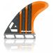サーフィン Dorsal Surfboard Fins Carbon Hexcore Thruster Set (3) Honeycomb FUT Base Orange