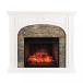 電子ファン Southern Enterprises Timothy Infrared Electric Fireplace, White Finish with Faux Stone