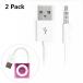2 in 1 PC Belker ipod Shuffle Cable, Belker 2 Pack 3.5mm JackPlug to USB USB Power Charger Sync Data Transfer Cable for iPod Shuffle 3rd 4th MP3MP4
