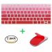 2 in 1 PC JIFF 2 in 1 Bundle - Silicone soft skin protector covers for Apple Magic Keyboard (MLA22LLA) with US Layout and MAC Apple Magic Mouse (Red)
