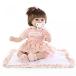 ĻѤ NCol Reborn Baby Dolls, Realistic Newborn Baby Girl Doll, 17inch 43cm Soft Silicone Vinyl with Brown Hair Lifelike Weighted Baby Toys