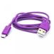 2 in 1 PC Purple 3ft USB Cable Rapid Charger Sync Power Wire Micro-USB Data Cord Supports Fast Charging for Sprint Samsung Galaxy Nexus LTE - Sprint