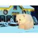Żҥե New 6.5 FT Long Inflatable Plush Polar Bear With Fabric cover Lights Christmas X'mas Decoration