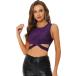 uxcell Allegra K майка топ безрукавка черный p рубашка раунд шея Chris Cross женский лиловый XS
