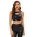 uxcell Allegra K майка черный p верх Club одежда металлик безрукавка cut наружный женский черный XL