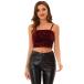 uxcell Allegra K черный p Cami верх топ bell спальное место g Ritter украшен блестками Club женский Bourgogne XL