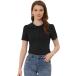 uxcell Allegra K блуза женский короткий рукав хлопок блуза складывать воротник casual tops надеты .. ходить на работу OL черный XS