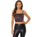 uxcell Allegra K черный p Cami верх топ g Ritter украшен блестками Club Halloween костюм женский черный розовый S