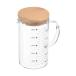 PATIKIL 500ml стекло мерная емкость 3.3 howe Kei кислота стекло шкала чёрный печать шкала жидкий Major cup лабораторный стакан дерево крышка .V знак примечание .. имеется 
