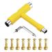 PATIKIL все в одном skate tool мульти- функция портативный скейтборд tool T ключ Cross head Driver имеется желтый 
