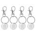 PATIKIL покупка Cart to-kn кольцо для ключей 4 шт. комплект из нержавеющей стали съемник монета цепочка для ключей серебряный цветный 