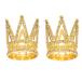 uxcell 2 шт. Mini Crown кекс topa- сплав производства. Queen Princess little золотой Crown Tiara капкейк Heart Shape Mini двойной re year 