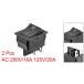 uxcell ���b�J�[�X�C�b�` �v���X�`�b�N�� �u���b�N �{�[�g�g�O���X�C�b�` 4�s�� ON/OFF AC 250V/16A 125V/20A 2�� �֘A�摜1