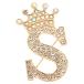 PATIKIL письмо брошь булавка Crown initial стразы алфавит S письмо воротник . значок булавка женский костюм dore юбка Crows craft 