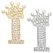 PATIKIL письмо брошь булавка 2 шт. комплект Crown initial стразы алфавит I письмо воротник . значок булавка женский костюм dore юбка Claw 