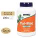 NOW Foods �J�� �}�O �X�g���X�t�H�[�~���� 100�� �^�u���b�g �i�E�t�[�Y Cal-Mag Stress Formula 100tablets