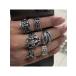  кольцо мужской комплект 6 шт. комплект регулируемый Vintage серебряный punk открытый кольцо, унисекс, накладывающийся установка . подходит,