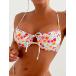  женский купальный костюм tops цветочный принт принт передний .. нижний бикини на завязках tops 