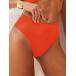  женский купальный костюм низ 2026 год весна лето новый продукт одноцветный orange цвет талия двойной ткань bake-shon бикини купальный костюм 