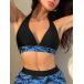  женский купальный костюм tops Contrast тропический рисунок топ на бретелях бикини верх, лето. пляж bake-shon для 