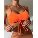  женский купальный костюм tops neon orange draw -тактный кольцо передний бикини tops 
