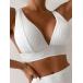  женский купальный костюм tops одноцветный рисунок V шея бикини tops 