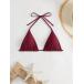  женский купальный костюм tops 2025 год Mini ma список одноцветный треугольник топ на бретелях бикини верх ( удален возможный ремешок 