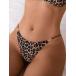  женский купальный костюм низ 2026 год весна лето женский sexy . бикини задний Random . леопардовая расцветка, жемчуг пряжка цепь боковой 