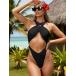  женский купальный костюм One-piece лето одноцветный sexy бикини моно kini задний купальный костюм пляж Hori te- для 