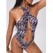  женский купальный костюм One-piece лето осень новый продукт One-piece купальный костюм, Cross ремешок дизайн, Leopard рисунок, Europe * America способ sexy .te