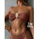 женский купальный костюм tops женщина. элегантный . sexy . Mini ma список Vintage одноцветный хаки metal цветок украшение частота u ремешок re